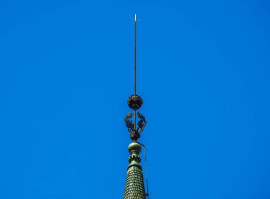 Barcelona, İspanya - 1 Mayıs 2023: Barcelona İspanya 'da Casa de les Punxes' in Gotik Spire çatısı - Josep Puig i Cadafalch Modernist Kale Tasarımı