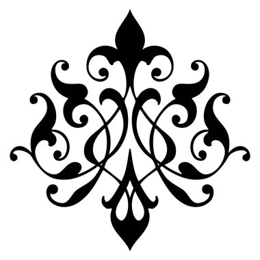 Zarif Süslü Vektör Elementi. Klasik dekoratif, çiçekli ve botanik motifli. Davetiyeler ve amblemler için mükemmel