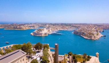 Eski başkenti Valletta Malta. Akdeniz Avrupa ülkesi Adası