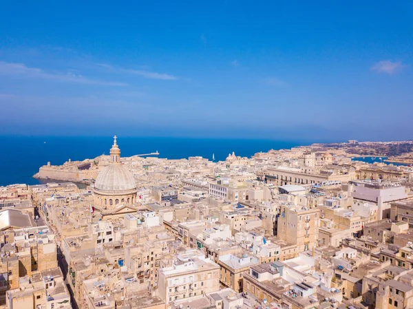 Aerial Panoramautsikt Över Den Gamla Staden Valletta Malta — Stockfoto