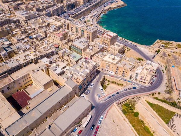 Atemberaubende Luftaufnahme Der Altstadt Von Valletta Auf Malta Blick Auf — Stockfoto