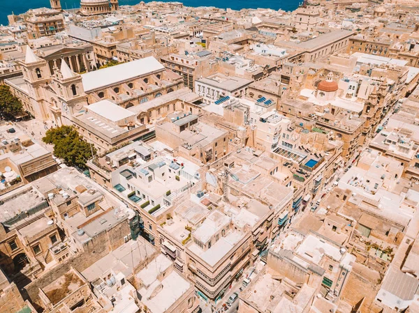 Vue Aérienne Panoramique Vieille Ville Valette Sur Malte — Photo