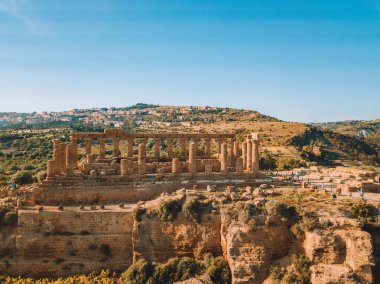 Selinunte, Sicilya, İtalya. Selinunte Güney Kıyıları, Sicilya İtalya üzerinde Akropolisi. Dor mimarisi Hera Tapınağı kalıntıları.
