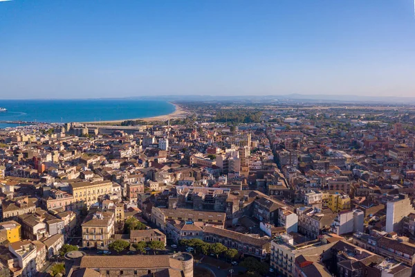 Schöne Luftaufnahme Der Stadt Catania Auf Sizilien — Stockfoto