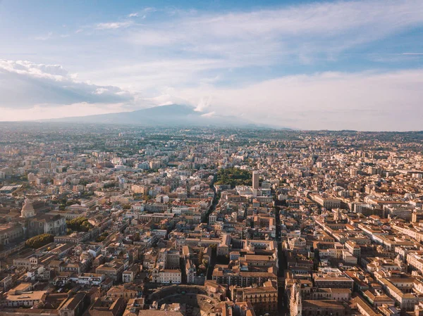 Mooie Luchtfoto Van Stad Catania Sicilië — Stockfoto