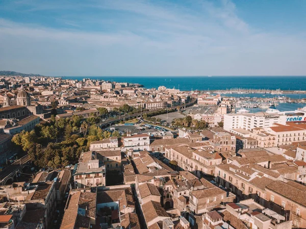 Hermosa Vista Aérea Ciudad Catania Sicilia — Foto de Stock