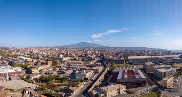 Increíble Vista Aérea Del Casco Antiguo Catania Desde Arriba Con — Foto de Stock