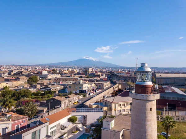 Increíble Vista Aérea Del Casco Antiguo Catania Desde Arriba Con — Foto de Stock