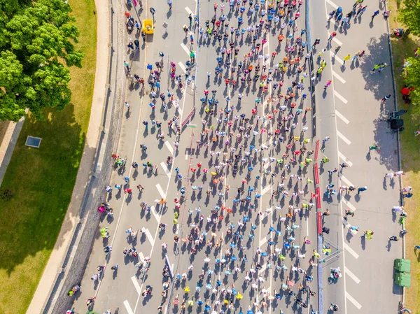 Riga Letonia Mayo 2018 Maratón Internacional Lattelecom 2018 Comience Terraplén — Foto de Stock