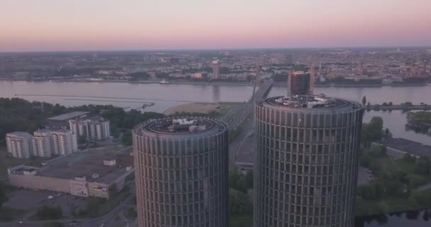 Riga Lettonie Mai 2018 Belle Vue Aérienne Sur Les Towers — Video