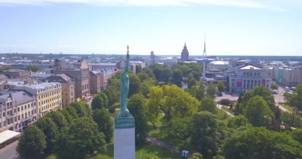 Května 2018 Riga Lotyšsko Letecký Pohled Lattelecom Maraton 2018 Uživateli — Stock video