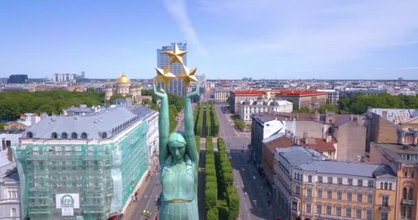 Maj 2018 Riga Lettland Flygfoto Över Lattelecom Maraton 2018 Med — Stockvideo