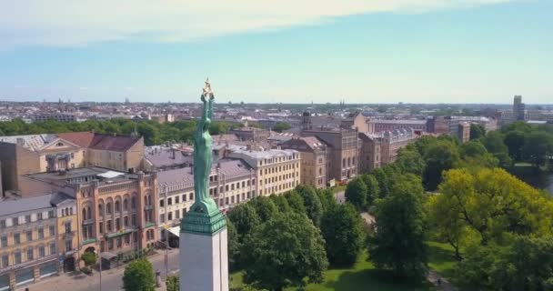 Května 2018 Riga Lotyšsko Letecký Pohled Lattelecom Maraton 2018 Uživateli — Stock video