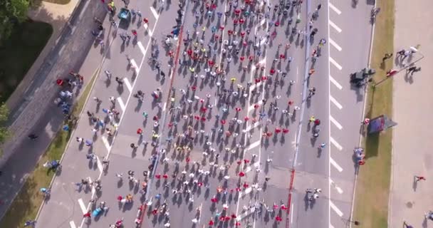 Mayo 2018 Riga Letonia Vista Aérea Maratón Lattelecom 2018 Con — Vídeo de stock