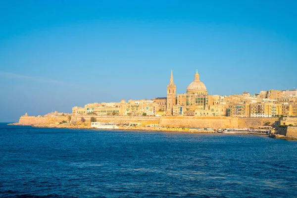 View on Valletta with its architecture cathedral from the sea