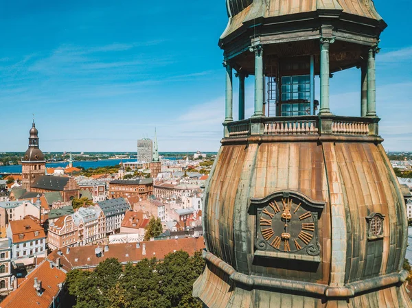 Mayo 2018 Riga Letonia Hermosa Vista Aérea Riga Desde Arriba —  Fotos de Stock