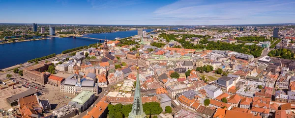 Vista Aérea Del Campanario Catedral San Pedro Riga Letonia —  Fotos de Stock