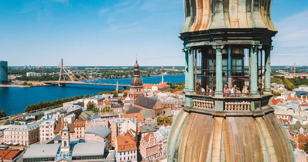 Травня 2018 Рига Латвія Красиві Ризі Вид Зверху Золотий Півник — стокове фото
