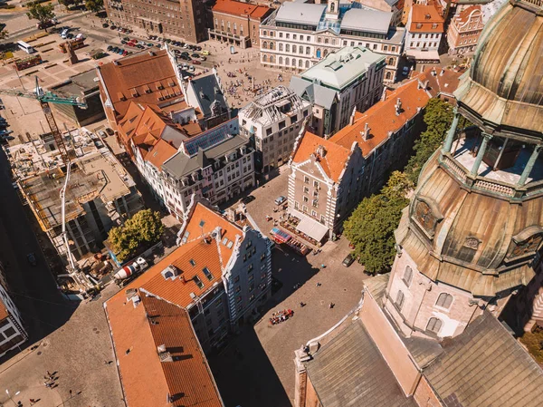 May 2018 Riga Latvia Beautiful Aerial Riga View Golden Rooster — Stock Photo, Image