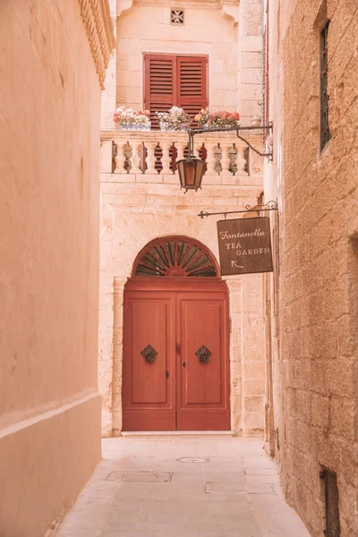 Vackra Arkitekturen Den Gamla Staden Mdina Malta — Stockfoto
