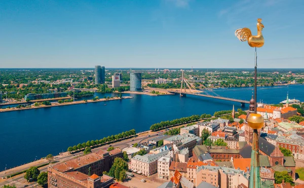 Mayo 2018 Riga Letonia Hermosa Vista Aérea Riga Desde Arriba — Foto de Stock