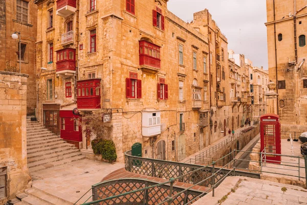 Valletta Malta Maj 2018 Smala Gatorna Gammalt Valletta Malta Med — Stockfoto