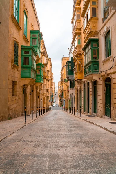 Valeta Malta Las Casas Tradicionales Calles Estrechas Paredes Valeta Capital —  Fotos de Stock