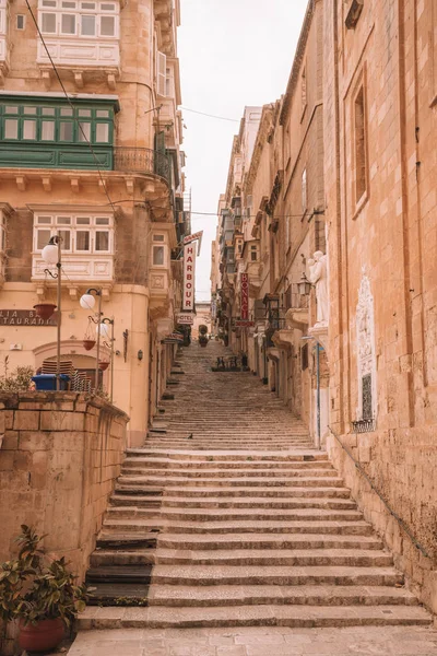 Valletta Malta Maj 2018 Smala Gatorna Gammalt Valletta Malta Med — Stockfoto