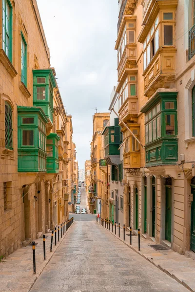 Valeta Malta Las Casas Tradicionales Calles Estrechas Paredes Valeta Capital —  Fotos de Stock