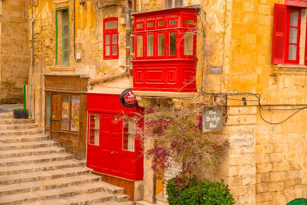 Valletta Malta Maj 2018 Smala Gatorna Gammalt Valletta Malta Med — Stockfoto