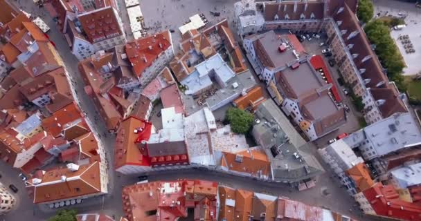 Erstaunliche Luftaufnahme Von Tallinn Über Die Altstadt Der Nähe Des — Stockvideo