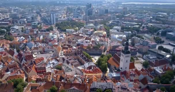 Incroyable Vue Aérienne Tallinn Sur Vieille Ville Près Place Principale — Video