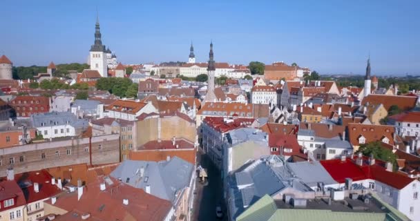Incredibile Vista Aerea Tallinn Sul Centro Storico Vicino Alla Piazza — Video Stock