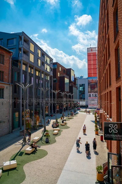 20 Haziran 2018. Tallinn, Estonya. Tallinn modern Rotermanni bölgesinde güzel mimarisi.