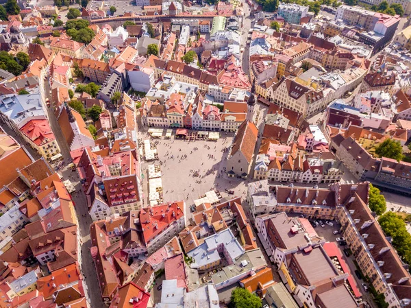 Amazing Aerial View Tallinn Old Town Many Old Houses Sea — Stock Photo, Image