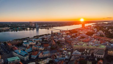 22 Haziran 2018. Riga, Letonya. Riga Şehir Manzaralı 