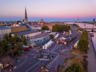 22 Haziran 2018. Riga, Letonya. Riga Şehir Manzaralı 