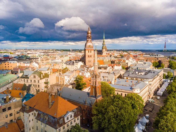 Beautiful Cloudy Day Riga People Gathering Celebrate Midsummer River Daugava — Stock Photo, Image