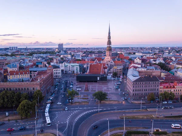 Junio 2018 Riga Letonia Hermosa Vista Aérea Ciudad Riga Vista —  Fotos de Stock