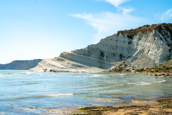 Vista Los Acantilados Blancos Turchi Isla Sicilia Italia — Foto de Stock