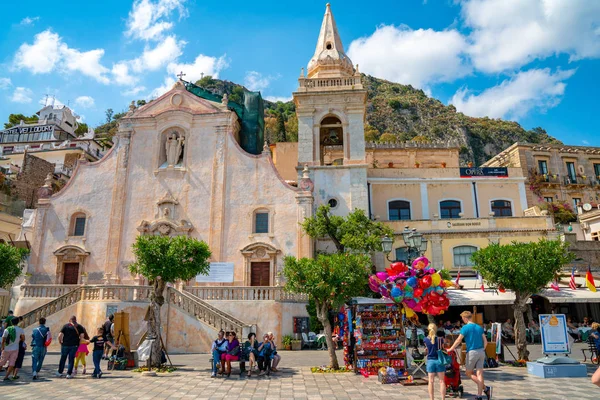 Juli 2018 Taormina Italien Wunderschöne Altstadt Taorminas Mit Kleinen Gassen — Stockfoto