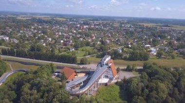 Sigulda havadan görünümü / Letonya yarış kızağı, kızak ve iskelet parça