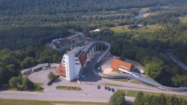 Sigulda havadan görünümü / Letonya yarış kızağı, kızak ve iskelet parça