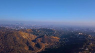 Hollywood, California - 24 Eylül 2018: Hava görünümünü dünyaca ünlü Simgesel Yapı Hollywood Sign üzerinde 24 Eylül 2018, Los Angeles, California.