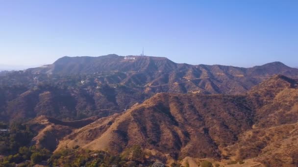 Hollywood California Setembro 2018 Vista Aérea Marco Mundial Hollywood Sign — Vídeo de Stock