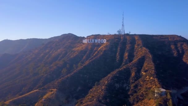 Hollywood California Сентября 2018 Года Вид Воздуха Всемирно Известную Достопримечательность — стоковое видео