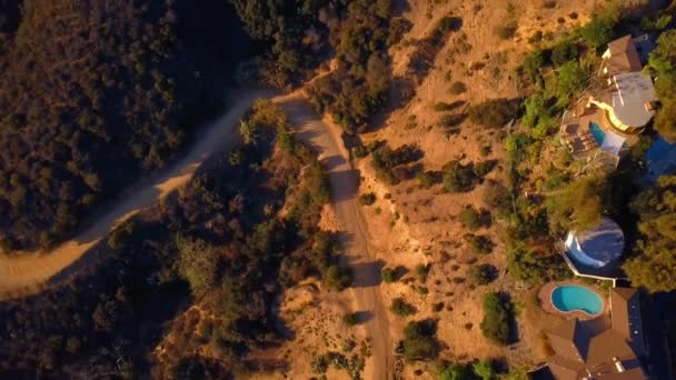 Vackra Hollywood Sign Distriktet Från Ovan Flygfoto Hollywoodskylten Med Fantastiska — Stockvideo