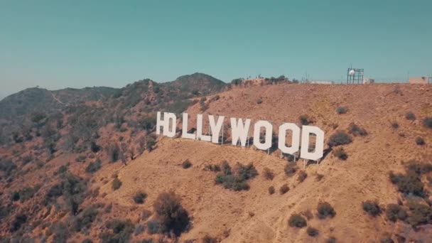 Hollywood California Septiembre 2018 Vista Aérea Del Mundialmente Famoso Cartel — Vídeo de stock