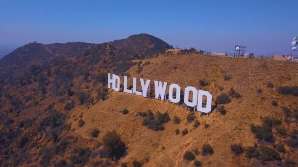 Hollywood Kalifornie Září 2018 Letecký Pohled Světově Proslulé Mezník Hollywood — Stock video