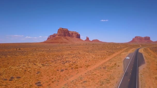 美国犹他州纪念碑谷国家公园鸟瞰图 — 图库视频影像